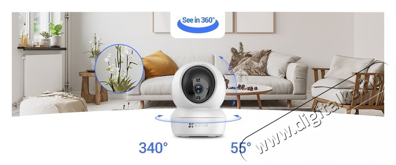 Ezviz H6C 2K+ IP kamera H&aacute;ztart&aacute;s / Otthon / K&uuml;lt&eacute;r - Biztons&aacute;gtechnika - Biztons&aacute;gi kamera - 532582
