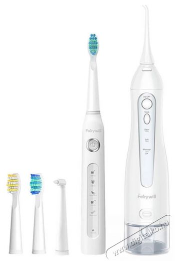 FairyWill FW-507+FW-5020E Sz&oacute;nikus fogkefe fejk&eacute;szlettel &eacute;s sz&aacute;jzuhannyal (feh&eacute;r) FW-5020E+ FW-507 w Sz&eacute;ps&eacute;g&aacute;pol&aacute;s / Eg&eacute;szs&eacute;g - Sz&aacute;j / fog &aacute;pol&aacute;s - Elektromos fogkefe - 493150