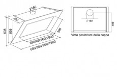 Falmec QUASAR EVO GLASS 90 fali páraelszívó - szürke Konyhai termékek - Páraelszívó - Kürtős - 356012