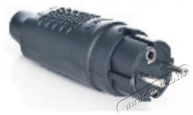 Famatel 1107 fekete erősített 16A 250V földelt gumi lengővilla Háztartás / Otthon / Kültér - Világítás / elektromosság - Hálózati elosztó / hosszabbító / adapter - 389099