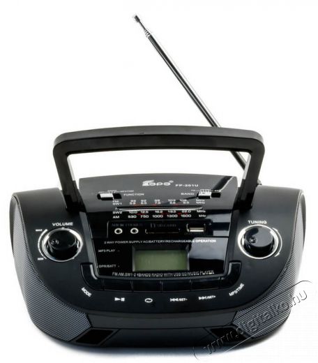 Fepe FP201U MP3 rádiómagnó - fekete Audio-Video / Hifi / Multimédia - Hordozható CD / DVD / Multimédia készülék - Hordozható CD / Multimédia rádiómagnó / Boombox - 346737