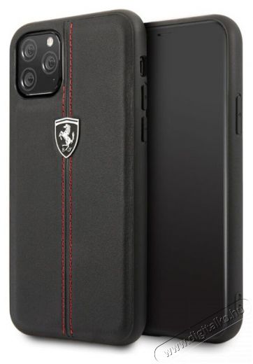 Ferrari GEN iPhone 11 Pro függőlegesen csíkozott fekete kemény bőrtok Mobil / Kommunikáció / Smart - Mobiltelefon kiegészítő / tok - Tok / hátlap - 394293