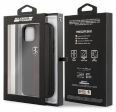 Ferrari GEN iPhone 11 Pro függőlegesen csíkozott fekete kemény bőrtok Mobil / Kommunikáció / Smart - Mobiltelefon kiegészítő / tok - Tok / hátlap - 394293