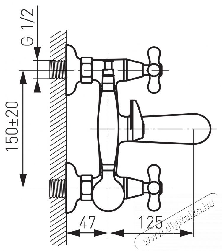Ferro Retro New K&aacute;d csaptelep zuhanyk&eacute;szlettel, K&eacute;tkaros, Kr&oacute;m H&aacute;ztart&aacute;s / Otthon / K&uuml;lt&eacute;r - F&uuml;rdőszoba / wc - Kieg&eacute;sz&iacute;tő - 536495