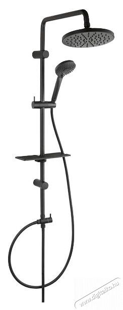 Ferro Rondo Lux NP23-BL Zuhanyk&eacute;szlet, zuhanyr&uacute;d cs&uacute;sz&oacute; tart&oacute;val + r&ouml;gz&iacute;tett zuhany + zuhany polc, fekete H&aacute;ztart&aacute;s / Otthon / K&uuml;lt&eacute;r - F&uuml;rdőszoba / wc - Kieg&eacute;sz&iacute;tő - 536496