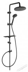 Ferro Rondo Lux NP23-BL Zuhanyk&eacute;szlet, zuhanyr&uacute;d cs&uacute;sz&oacute; tart&oacute;val + r&ouml;gz&iacute;tett zuhany + zuhany polc, fekete H&aacute;ztart&aacute;s / Otthon / K&uuml;lt&eacute;r - F&uuml;rdőszoba / wc - Kieg&eacute;sz&iacute;tő - 536496