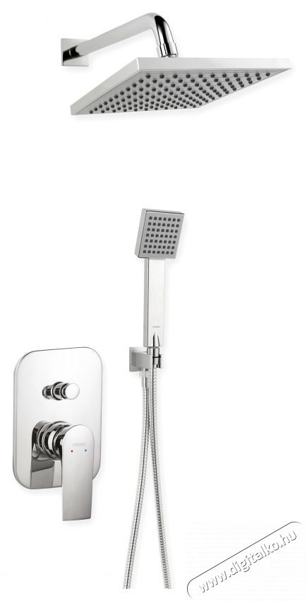 Ferro Squerto Szett, be&eacute;p&iacute;tett zuhanycsaptelep fix zuhanyfejjel, mozgathat&oacute; zuhanyt&ouml;mlővel, flexibilis t&ouml;mlővel &eacute;s szerelv&eacute;nnyel H&aacute;ztart&aacute;s / Otthon / K&uuml;lt&eacute;r - F&uuml;rdőszoba / wc - Kieg&eacute;sz&iacute;tő - 536487