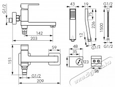 Ferro Staccato Fali k&aacute;d/mosd&oacute;csaptelep, Ker&aacute;mia patron, Levegőztető, V&iacute;z&aacute;raml&aacute;st korl&aacute;toz&oacute;, Fekete H&aacute;ztart&aacute;s / Otthon / K&uuml;lt&eacute;r - F&uuml;rdőszoba / wc - Kieg&eacute;sz&iacute;tő - 536486