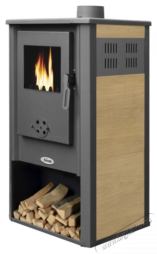 Ferroli Padova F kandall&oacute;, f&aacute;hoz, briketthez &eacute;s sz&eacute;nhez 7,7 kW, 2 kg/h, 49x46x93 cm H&aacute;ztart&aacute;s / Otthon / K&uuml;lt&eacute;r - Fűt&eacute;s - Kandall&oacute; - 536511