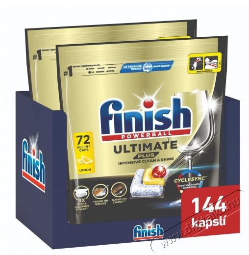 Finish Finish Ultimate Plus All in 1 Lemon Sparkle, 144 db H&aacute;ztart&aacute;s / Otthon / K&uuml;lt&eacute;r - Tiszt&iacute;t&oacute; / mos&oacute; - Kieg&eacute;sz&iacute;tő - 537809