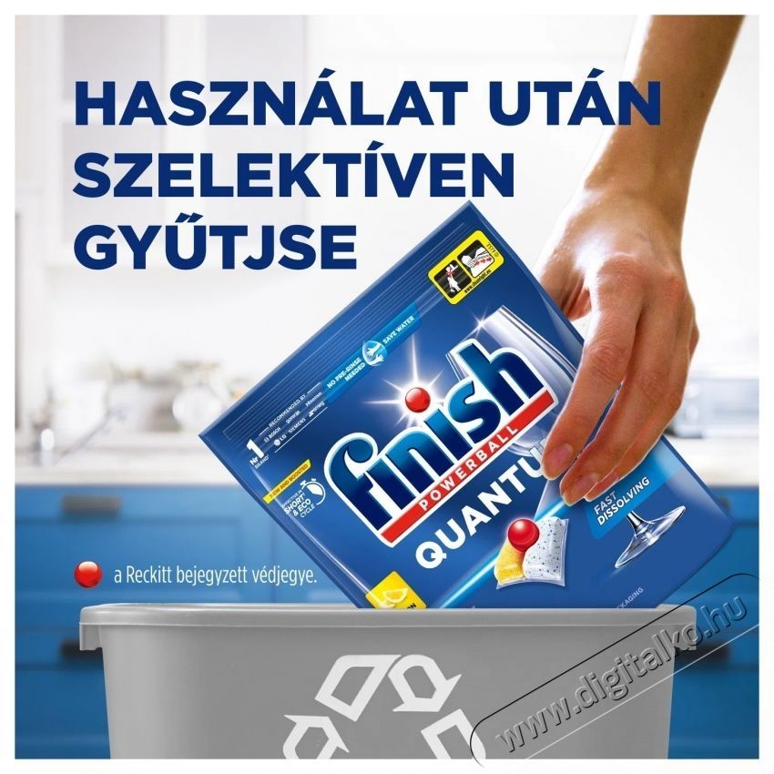 Finish Quantum All in 1 Lemon Sparkle mosogat&oacute;g&eacute;p tabletta, 180 db H&aacute;ztart&aacute;s / Otthon / K&uuml;lt&eacute;r - Tiszt&iacute;t&oacute; / mos&oacute; - Kieg&eacute;sz&iacute;tő - 537806