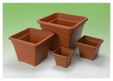FLAIR-PLASTIC FLAIR Sydney 61298 terra 20x20 alátéttel szögletes virágcserép Háztartás / Otthon / Kültér - Szerszám - Egyéb szerszám - 508331