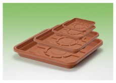 FLAIR-PLASTIC FLAIR Sydney 61298 terra 20x20 alátéttel szögletes virágcserép Háztartás / Otthon / Kültér - Szerszám - Egyéb szerszám - 508331