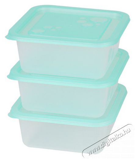 FLAIR 80052 Freezy 1,2L 3 db-os smaragdzöld négyzetes ételtároló hűtődoboz Konyhai termékek - Edény - Ételtároló - 507860