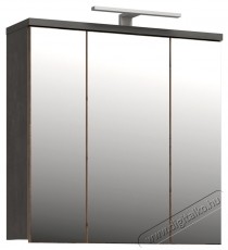 Forte Veris f&uuml;rdőszoba fali szekr&eacute;ny, 3 ajt&oacute;s, t&uuml;k&ouml;rrel &eacute;s LED-del, 68,6x20x68,1 cm, s&ouml;t&eacute;tsz&uuml;rke optikai beton/vintage fa H&aacute;ztart&aacute;s / Otthon / K&uuml;lt&eacute;r - F&uuml;rdőszoba / wc - Kieg&eacute;sz&iacute;tő - 536585