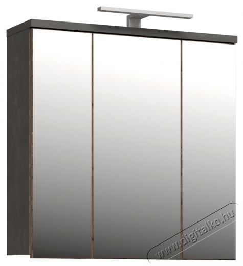 Forte Veris f&uuml;rdőszoba fali szekr&eacute;ny, 3 ajt&oacute;s, t&uuml;k&ouml;rrel &eacute;s LED-del, 68,6x20x68,1 cm, s&ouml;t&eacute;tsz&uuml;rke optikai beton/vintage fa H&aacute;ztart&aacute;s / Otthon / K&uuml;lt&eacute;r - F&uuml;rdőszoba / wc - Kieg&eacute;sz&iacute;tő - 536585