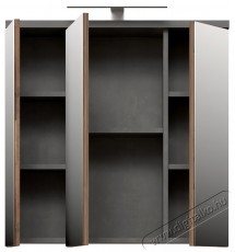 Forte Veris f&uuml;rdőszoba fali szekr&eacute;ny, 3 ajt&oacute;s, t&uuml;k&ouml;rrel &eacute;s LED-del, 68,6x20x68,1 cm, s&ouml;t&eacute;tsz&uuml;rke optikai beton/vintage fa H&aacute;ztart&aacute;s / Otthon / K&uuml;lt&eacute;r - F&uuml;rdőszoba / wc - Kieg&eacute;sz&iacute;tő - 536585