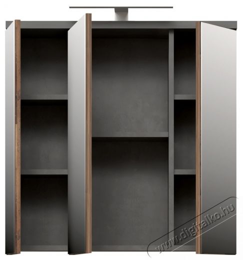 Forte Veris f&uuml;rdőszoba fali szekr&eacute;ny, 3 ajt&oacute;s, t&uuml;k&ouml;rrel &eacute;s LED-del, 68,6x20x68,1 cm, s&ouml;t&eacute;tsz&uuml;rke optikai beton/vintage fa H&aacute;ztart&aacute;s / Otthon / K&uuml;lt&eacute;r - F&uuml;rdőszoba / wc - Kieg&eacute;sz&iacute;tő - 536585