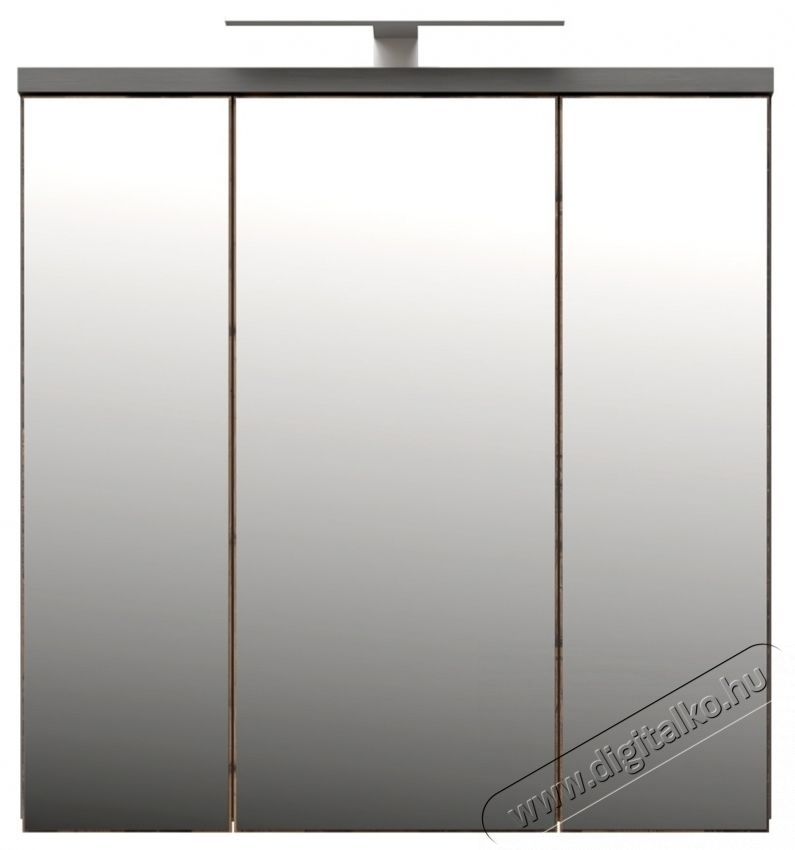Forte Veris f&uuml;rdőszoba fali szekr&eacute;ny, 3 ajt&oacute;s, t&uuml;k&ouml;rrel &eacute;s LED-del, 68,6x20x68,1 cm, s&ouml;t&eacute;tsz&uuml;rke optikai beton/vintage fa H&aacute;ztart&aacute;s / Otthon / K&uuml;lt&eacute;r - F&uuml;rdőszoba / wc - Kieg&eacute;sz&iacute;tő - 536585