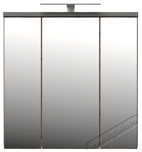 Forte Veris f&uuml;rdőszoba fali szekr&eacute;ny, 3 ajt&oacute;s, t&uuml;k&ouml;rrel &eacute;s LED-del, 68,6x20x68,1 cm, s&ouml;t&eacute;tsz&uuml;rke optikai beton/vintage fa H&aacute;ztart&aacute;s / Otthon / K&uuml;lt&eacute;r - F&uuml;rdőszoba / wc - Kieg&eacute;sz&iacute;tő - 536585