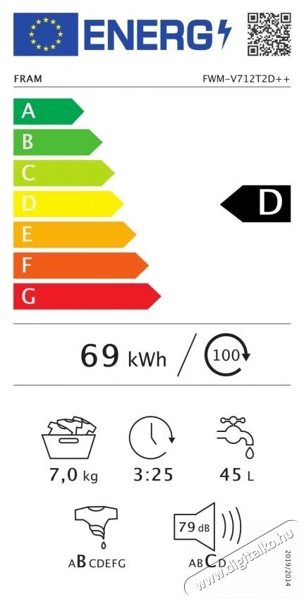 FRAM FWM-V712T2D+++ Mos&oacute;g&eacute;p H&aacute;ztart&aacute;s / Otthon / K&uuml;lt&eacute;r - Mos&oacute;g&eacute;p / sz&aacute;r&iacute;t&oacute;g&eacute;p - El&ouml;lt&ouml;ltős norm&aacute;l (60cm-ig) mos&oacute;g&eacute;p - 535209