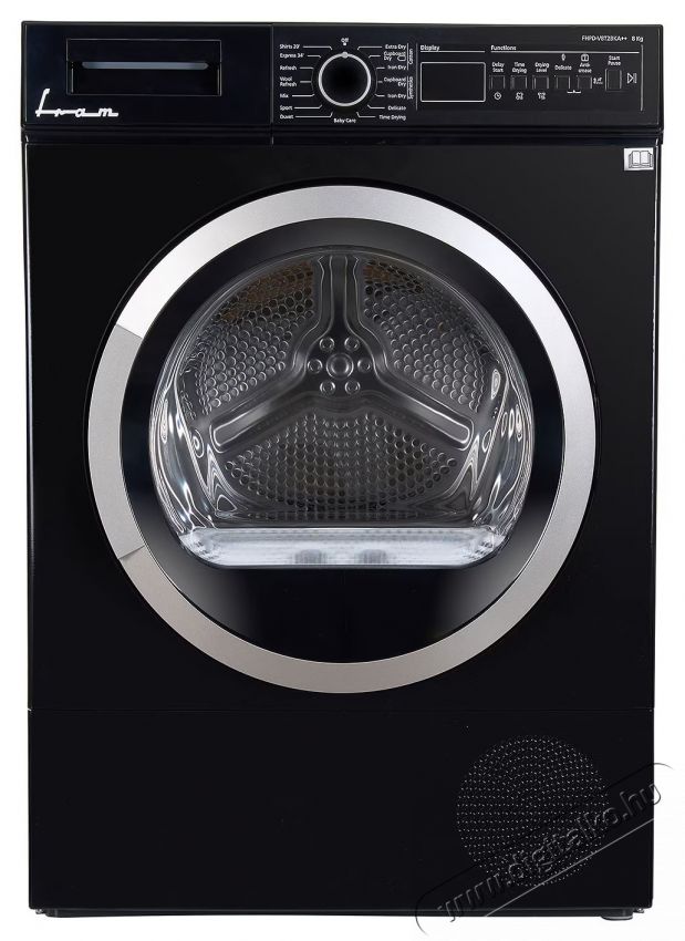 FRAM FHPD-V8T2BKA++ Hőszivatty&uacute;s sz&aacute;r&iacute;t&oacute;g&eacute;p, 8 kg, LED kijelző, Dob vil&aacute;g&iacute;t&aacute;s, K&eacute;sleltetett ind&iacute;t&aacute;s, Gyűrőd&eacute;sg&aacute;tl&oacute;, A+/E energiaoszt&aacute;ly, Fekete H&aacute;ztart&aacute;s / Otthon / K&uuml;lt&eacute;r - Mos&oacute;g&eacute;p / sz&aacute;r&iacute;t&oacute;g&eacute;p - Sz&aacute;r&iacute;t&oacute;g&eacute;p - 536599