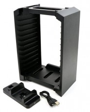 FROGGIEX Charge & Disc Tower PS4 dual töltőállomás + lemez tartó állvány Iroda és számítástechnika - Játék konzol - Kiegészítő - 389732