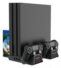 FROGGIEX PS4 fekete konzol hűtő + töltőállomás + lemez tartó Iroda és számítástechnika - Játék konzol - Kiegészítő - 389735