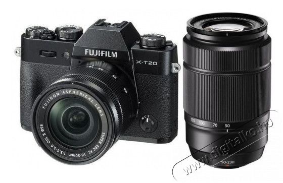 FujiFilm X-T20 XC16-50mm f/3.5-5.6 OIS II XC50-230mm f/4.5-6.7 OIS II Kit fényképezőgép - fekete Fényképezőgép / kamera - MILC cserélhető objektíves kompakt fényképezőgép - 315194