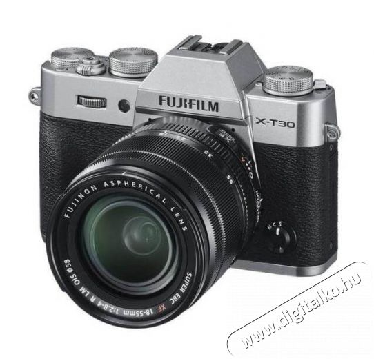 FujiFilm X-T30 digit&aacute;lis f&eacute;nyk&eacute;pezőg&eacute;p + XF 18-55MM objekt&iacute;v szett - ez&uuml;st F&eacute;nyk&eacute;pezőg&eacute;p / kamera - MILC cser&eacute;lhető objekt&iacute;ves kompakt f&eacute;nyk&eacute;pezőg&eacute;p - 349542