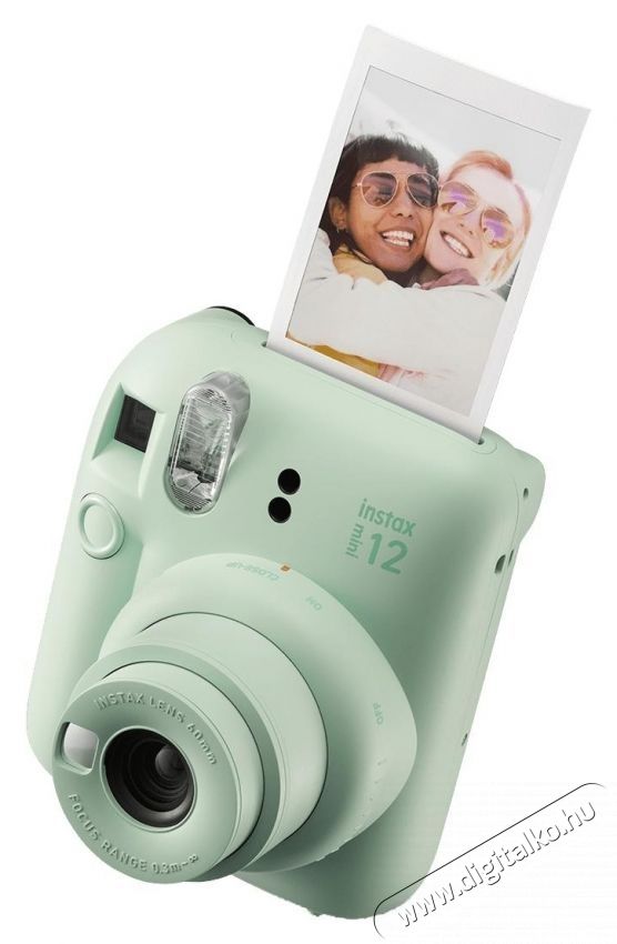 FujiFilm Instax Mini 12 instant f&eacute;nyk&eacute;pezőg&eacute;p, Green Mint + Mini Film 1x10 F&eacute;nyk&eacute;pezőg&eacute;p / kamera - Kompakt f&eacute;nyk&eacute;pezőg&eacute;p - Norm&aacute;l tud&aacute;s&uacute; kompakt - 537664