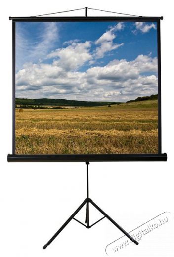 FUNSCREEN Tripod 1:1 240cm×240cm hordozható 3 lábú állványos vetítővászon Tv kiegészítők - Vetítővászon - 444666