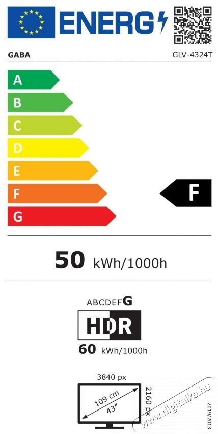 Gaba GLV-4324T UHD LED Smart TV Telev&iacute;zi&oacute;k - LED telev&iacute;zi&oacute; - 1080p Full HD felbont&aacute;s&uacute; - 537572