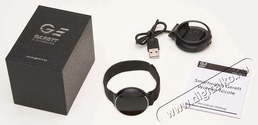 Garett Women Nicole fém szíjas okosóra fekete Mobil / Kommunikáció / Smart - Okos eszköz - Okosóra - 369698