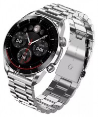 Garett Electronics Garett V10 ezüst acél szíjas okosóra Mobil / Kommunikáció / Smart - Okos eszköz - Okosóra - 507095