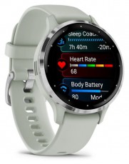 Garmin Venu 3S zsálya, ezüst kerettel, szilikon szíjjal okosóra Mobil / Kommunikáció / Smart - Okos eszköz - Okosóra - 501030