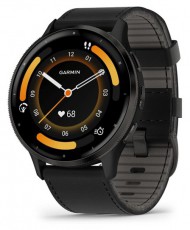 Garmin Venu 3 fekete, fekete kerettel, bőr és szilikon szíjjal okosóra Mobil / Kommunikáció / Smart - Okos eszköz - Okosóra - 513877