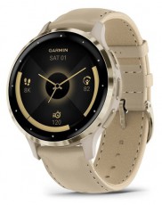 Garmin Venu 3S francia szürke-krémarany, bőr és szilikon szíjjal okosóra Mobil / Kommunikáció / Smart - Okos eszköz - Okosóra - 513880