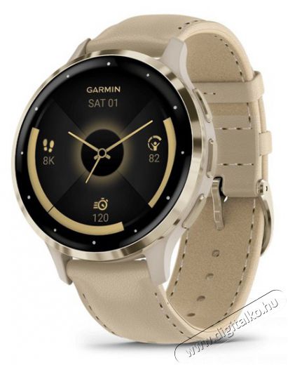 Garmin Venu 3S francia szürke-krémarany, bőr és szilikon szíjjal okosóra Mobil / Kommunikáció / Smart - Okos eszköz - Okosóra - 513880