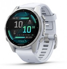 Garmin 010-02903-00 fenix 8 AMOLED (43mm) fehér szilikon pántos ezüst okosóra Mobil / Kommunikáció / Smart - Okos eszköz - Okosóra - 514624