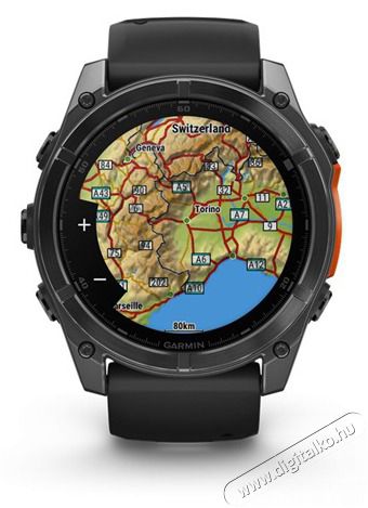Garmin 010-02905-00 fenix 8 AMOLED (51mm) szilikon p&aacute;ntos fekete okos&oacute;ra Mobil / Kommunik&aacute;ci&oacute; / Smart - Okos eszk&ouml;z - Okos&oacute;ra - 514625
