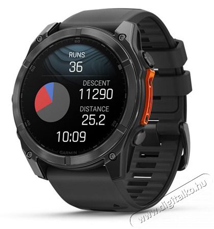 Garmin 010-02905-00 fenix 8 AMOLED (51mm) szilikon p&aacute;ntos fekete okos&oacute;ra Mobil / Kommunik&aacute;ci&oacute; / Smart - Okos eszk&ouml;z - Okos&oacute;ra - 514625