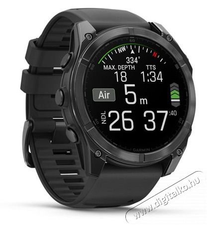 Garmin 010-02905-00 fenix 8 AMOLED (51mm) szilikon p&aacute;ntos fekete okos&oacute;ra Mobil / Kommunik&aacute;ci&oacute; / Smart - Okos eszk&ouml;z - Okos&oacute;ra - 514625