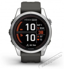 Garmin Fenix 7S Pro Solar - ezüst, grafitszürke szilikon szíjjal Mobil / Kommunikáció / Smart - Okos eszköz - Okosóra - 522725