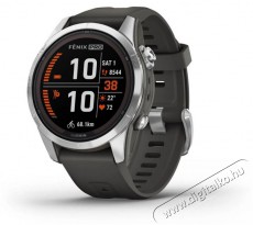 Garmin Fenix 7S Pro Solar - ezüst, grafitszürke szilikon szíjjal Mobil / Kommunikáció / Smart - Okos eszköz - Okosóra - 522725