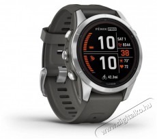 Garmin Fenix 7S Pro Solar - ezüst, grafitszürke szilikon szíjjal Mobil / Kommunikáció / Smart - Okos eszköz - Okosóra - 522725