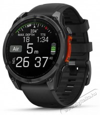Garmin Fenix 8 47mm AMOLED, s&ouml;t&eacute;tsz&uuml;rke, fekete szilikon sz&iacute;j Mobil / Kommunik&aacute;ci&oacute; / Smart - Okos eszk&ouml;z - Okos&oacute;ra - 527181