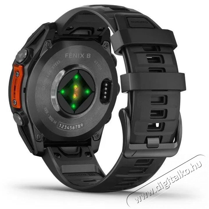 Garmin Fenix 8 47mm AMOLED, s&ouml;t&eacute;tsz&uuml;rke, fekete szilikon sz&iacute;j Mobil / Kommunik&aacute;ci&oacute; / Smart - Okos eszk&ouml;z - Okos&oacute;ra - 527181