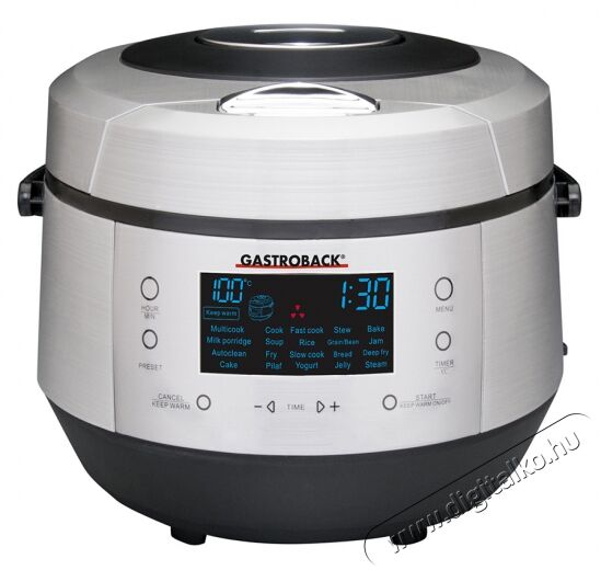 Gastroback 42526 Design Multi-kukta plusz multifunkciós főző Konyhai termékek - Konyhai kisgép (sütés / főzés / hűtés / ételkészítés) - Légkeveréses főzőgép / elektromos kukta / multifunkciós sütő - 296064