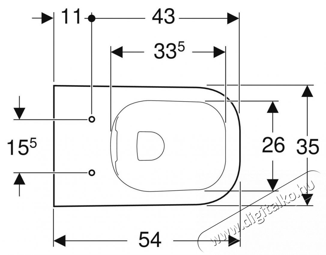 Geberit Selnova Square Premium fali WC, Rimfree, f&uuml;ggőleges &ouml;bl&iacute;t&eacute;ssel, r&eacute;szben z&aacute;rt forma, 54cm, Feh&eacute;r H&aacute;ztart&aacute;s / Otthon / K&uuml;lt&eacute;r - F&uuml;rdőszoba / wc - Kieg&eacute;sz&iacute;tő - 536608